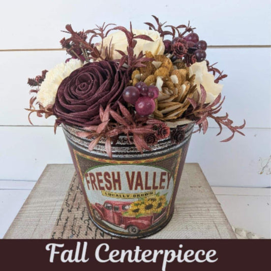 Fall Wood Flower Table Centerpiece, Rustic Fall Home Decor, Wooden Flower Centerpiece, Thanksgiving Table Decor