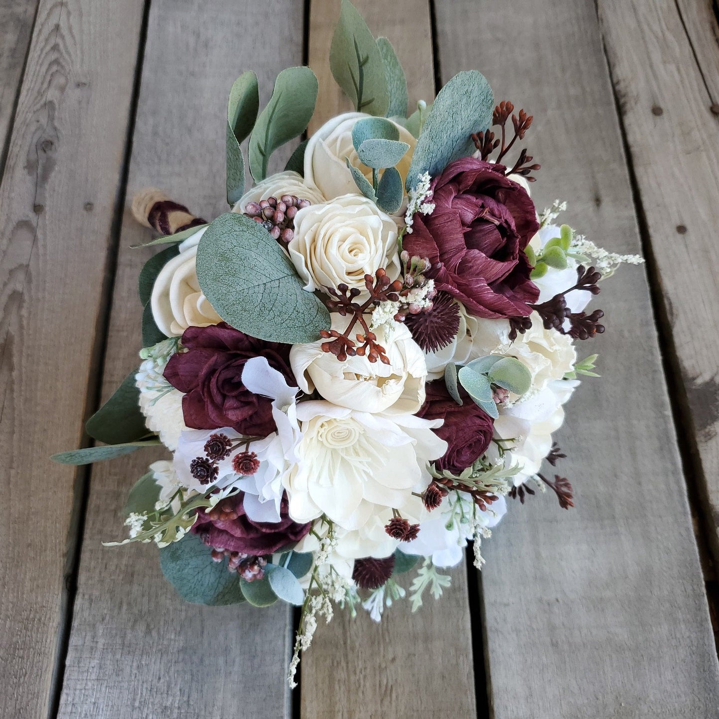 Wood Flower Bouquet, Wooden Wedding Bouquet, Burgundy Bridal Bouquet, Wine Bouquet, Wooden Flower Bouquet, Sola Wood Flowers