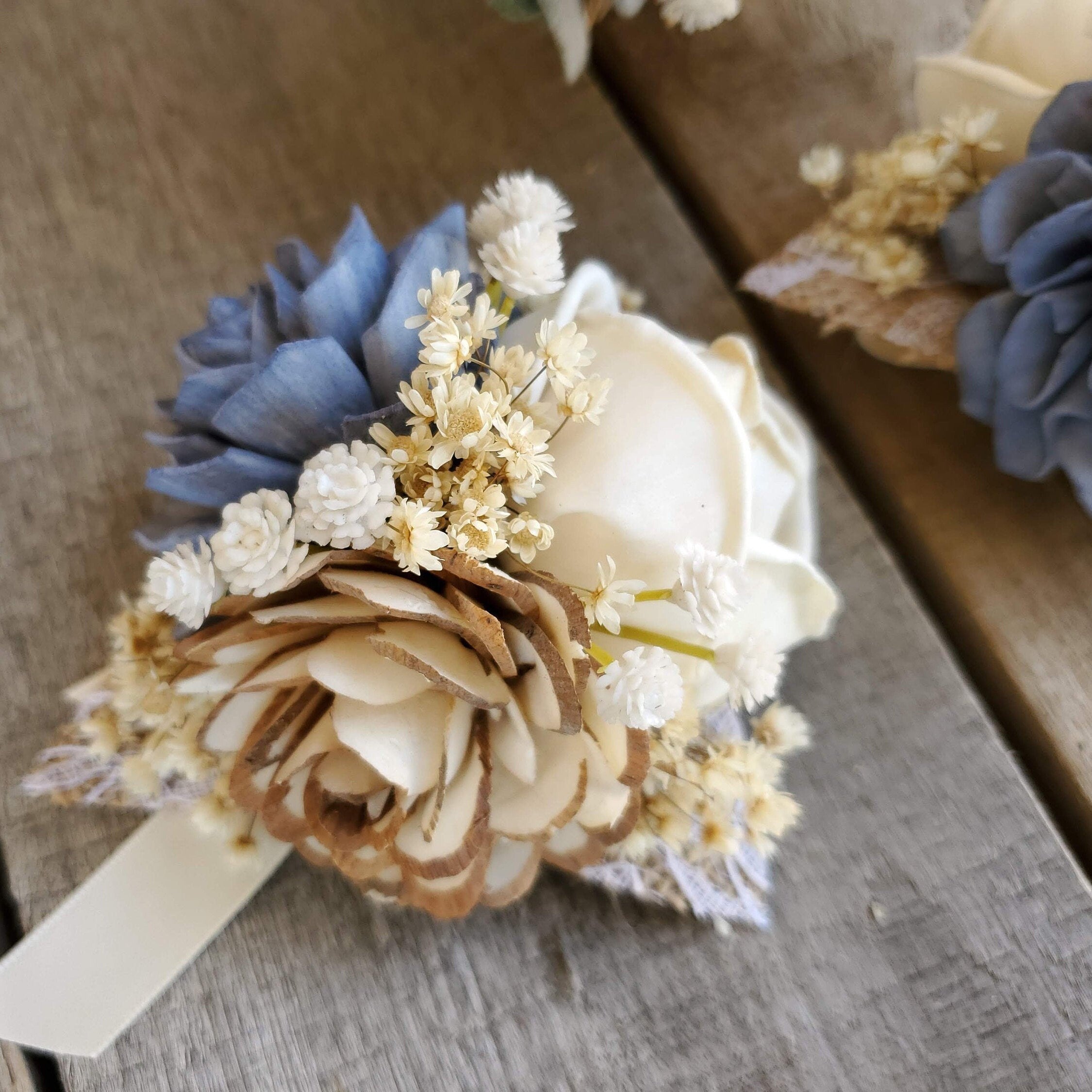 Rustic Bride authentic Bouquet and Boutonniere