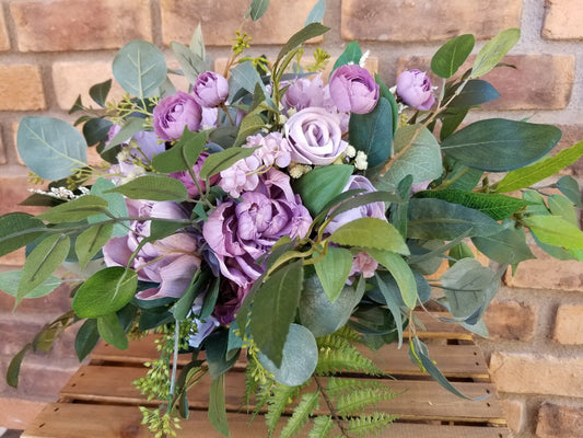 Sola Wood Flower Lavender Bridal Bouquet, Lilac and Lavender Wedding Flowers